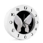 White Angel Wings Print Alarm Clock