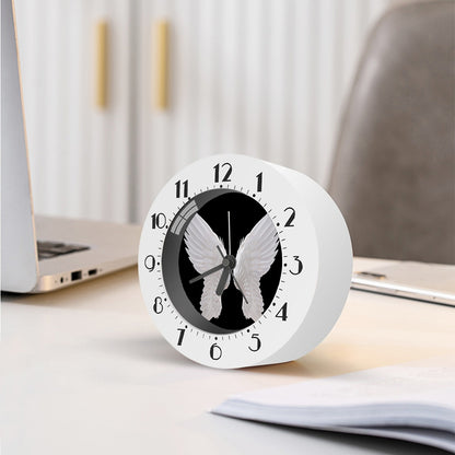 White Angel Wings Print Alarm Clock