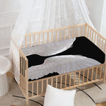 White Angel Wings Print Baby Crib Sheet