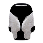 White Angel Wings Print Baby Seat Cover