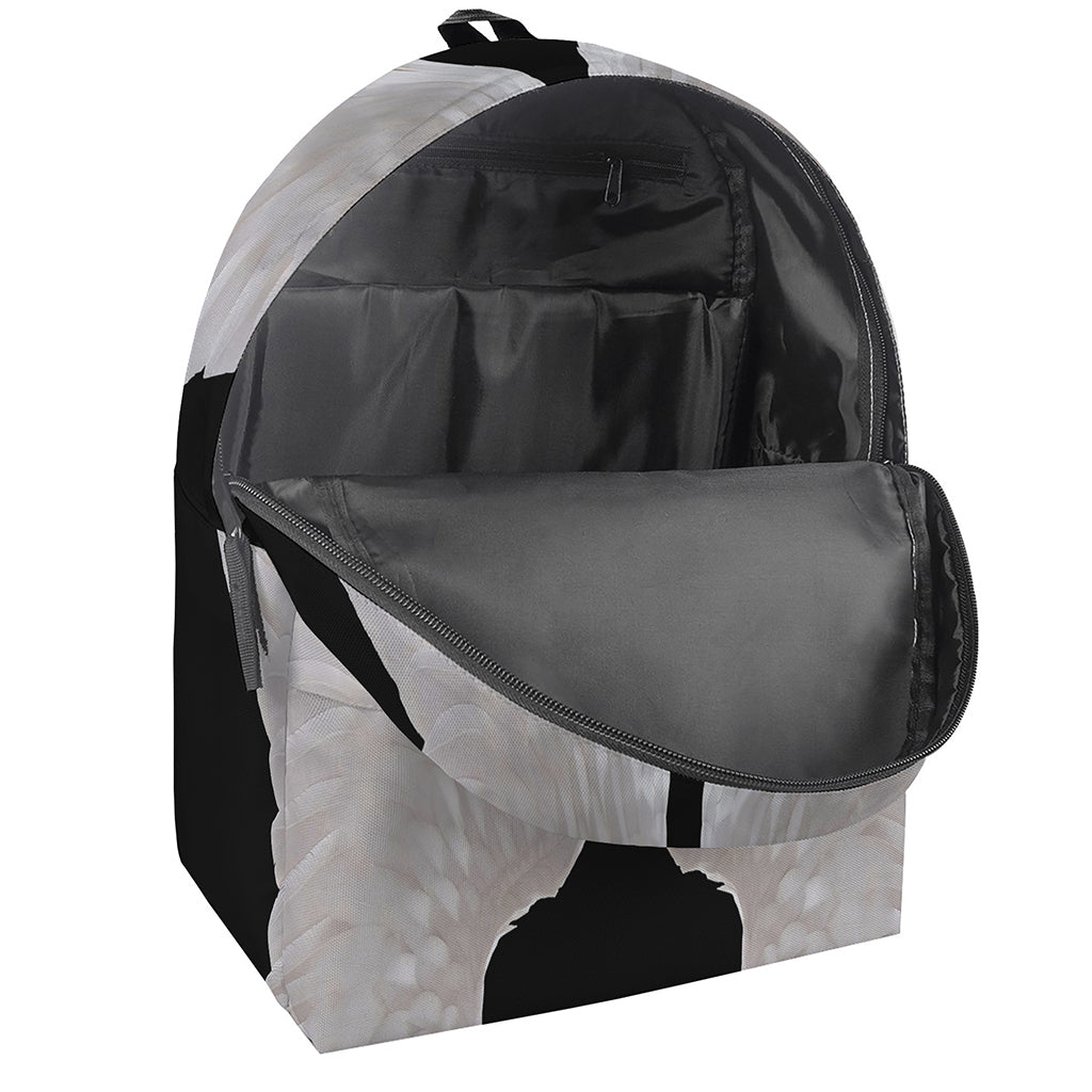 White Angel Wings Print Backpack