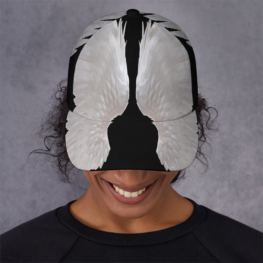 White Angel Wings Print Baseball Cap
