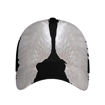 White Angel Wings Print Baseball Cap