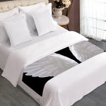 White Angel Wings Print Bed Runner