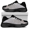 White Angel Wings Print Black Chunky Shoes