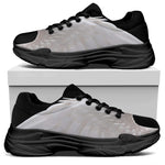 White Angel Wings Print Black Chunky Shoes