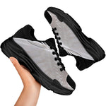 White Angel Wings Print Black Chunky Shoes