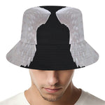 White Angel Wings Print Bucket Hat
