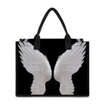 White Angel Wings Print Canvas Tote Bag