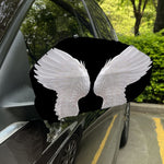 White Angel Wings Print Car Side Mirror Covers