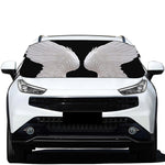 White Angel Wings Print Car Windshield Snow Cover