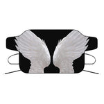 White Angel Wings Print Car Windshield Snow Cover
