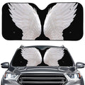 White Angel Wings Print Car Windshield Sun Shade