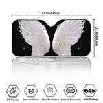White Angel Wings Print Car Windshield Sun Shade
