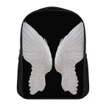 White Angel Wings Print Casual Backpack