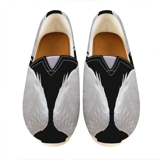 White Angel Wings Print Casual Shoes