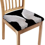 White Angel Wings Print Chair Cushion Cover