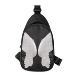 White Angel Wings Print Chest Bag