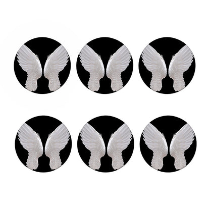White Angel Wings Print Coaster Set