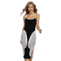 White Angel Wings Print Cross Back Cami Dress