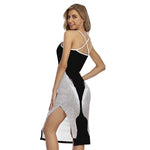 White Angel Wings Print Cross Back Cami Dress