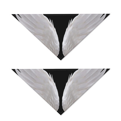 White Angel Wings Print Dog Bandana