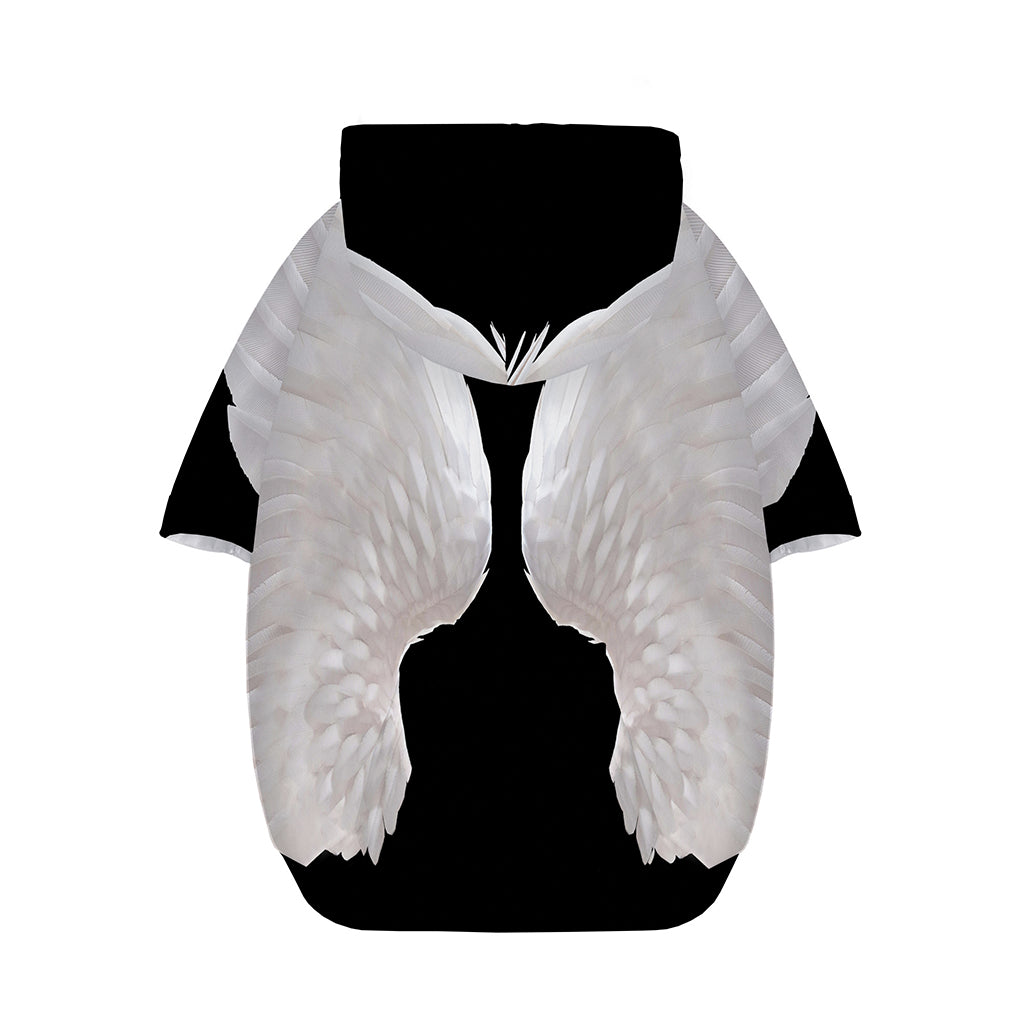 White Angel Wings Print Dog Zip Up Hoodie