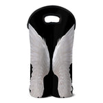 White Angel Wings Print Double Neoprene Wine Tote