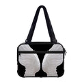 White Angel Wings Print Double Strap Bible Bag