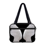 White Angel Wings Print Double Strap Bible Bag