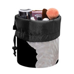 White Angel Wings Print Drawstring Makeup Bag