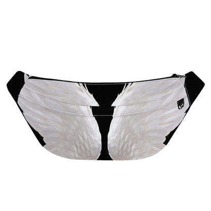 White Angel Wings Print Fanny Pack