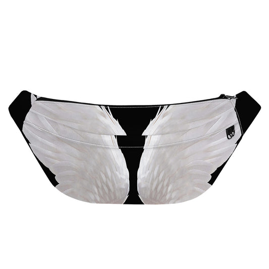 White Angel Wings Print Fanny Pack