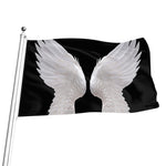 White Angel Wings Print Flag