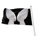 White Angel Wings Print Flag