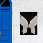 White Angel Wings Print Garden Flag