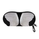 White Angel Wings Print Glasses Case