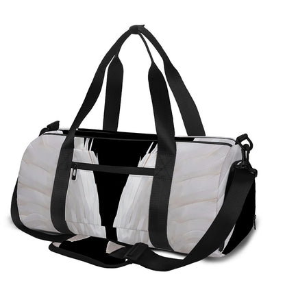 White Angel Wings Print Gym Bag