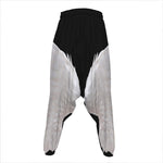 White Angel Wings Print Hammer Pants