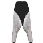 White Angel Wings Print Hammer Pants