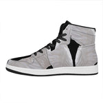 White Angel Wings Print High Top Leather Sneakers