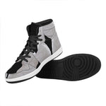 White Angel Wings Print High Top Leather Sneakers