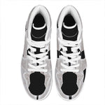 White Angel Wings Print High Top Leather Sneakers