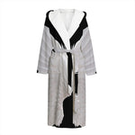 White Angel Wings Print Hooded Bathrobe