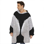 White Angel Wings Print Hoodie Blanket