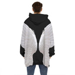 White Angel Wings Print Hoodie Blanket