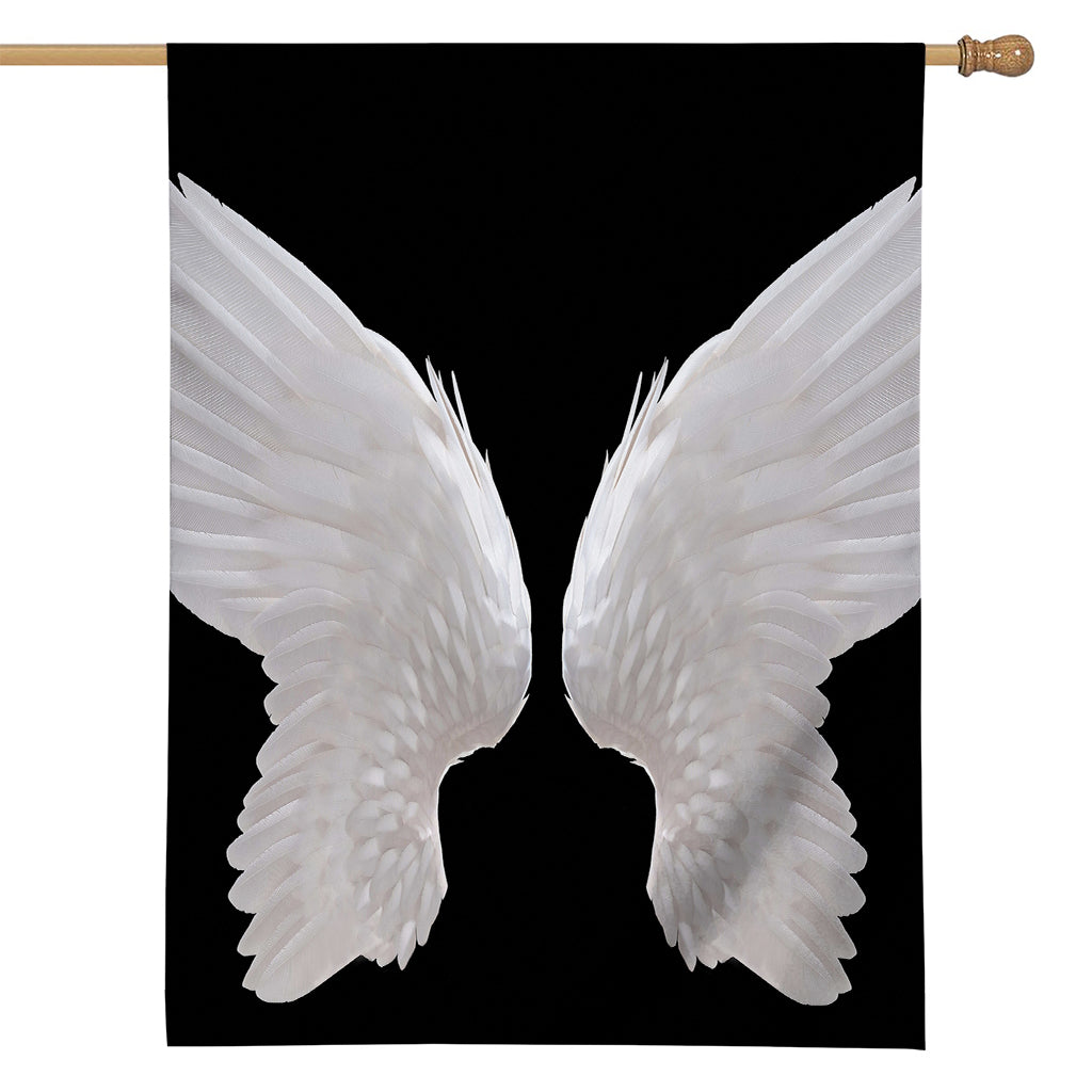 White Angel Wings Print House Flag