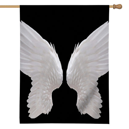 White Angel Wings Print House Flag