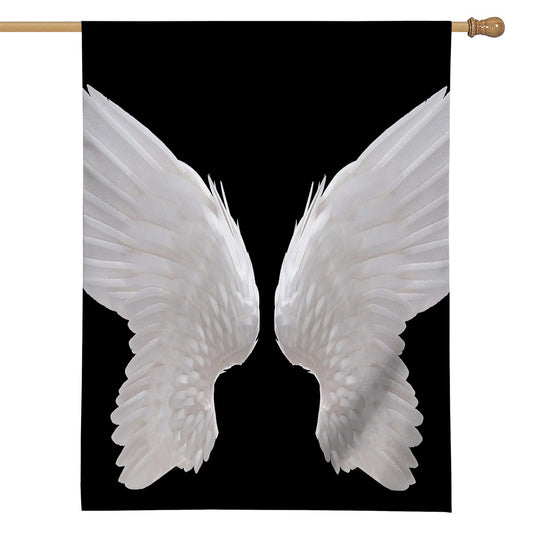 White Angel Wings Print House Flag