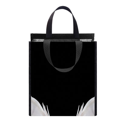 White Angel Wings Print Insulated Lunch Tote